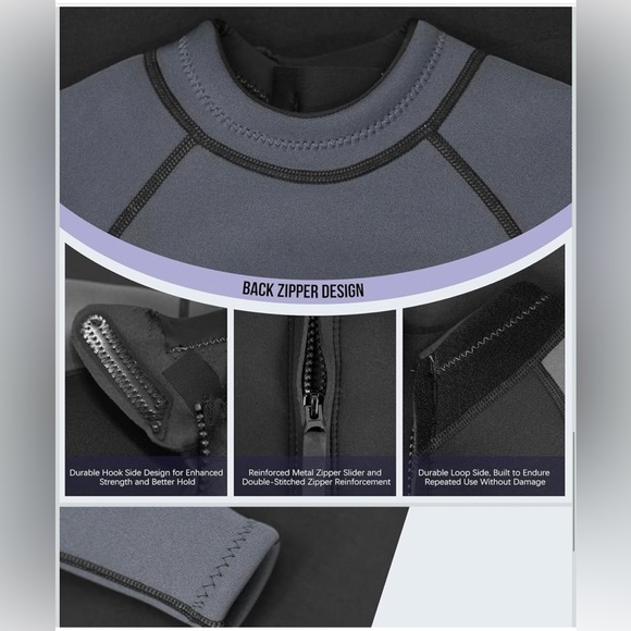 NWT SURQO Gray Wetsuit Women 3/2mm Neoprene Full Body Thermal Women’s, 12 - Picture 7 of 11